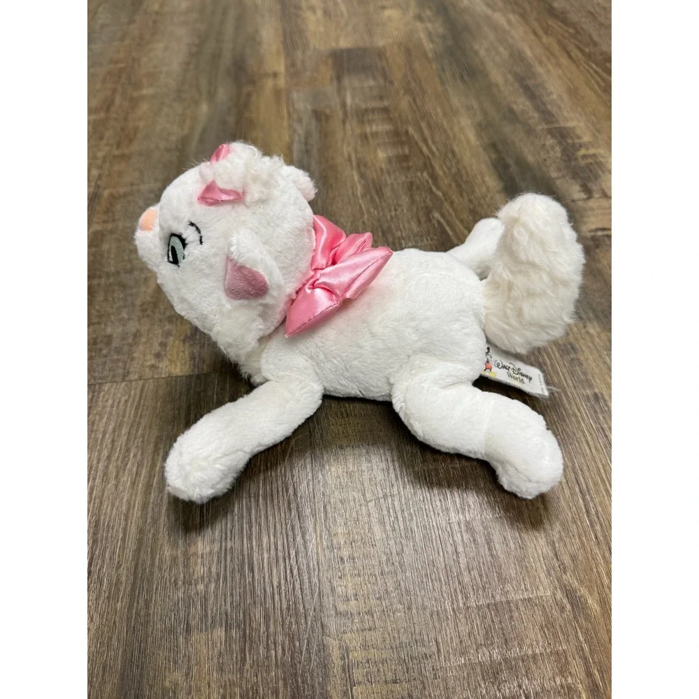 Disney Parks The Aristocats Marie White Kitten Plush Pink Bows 9 Inch DN14005